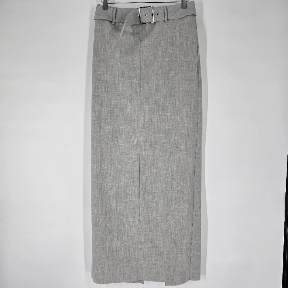 Ser.O.Ya Grey Pencil Belted Maxi Skirt Size S NEW